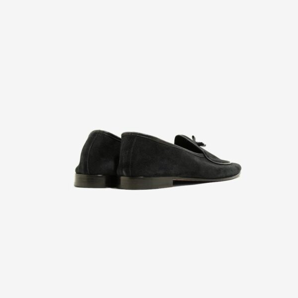 NEEDLES SUEDE SLIP-ON WITH BOW: BLACK