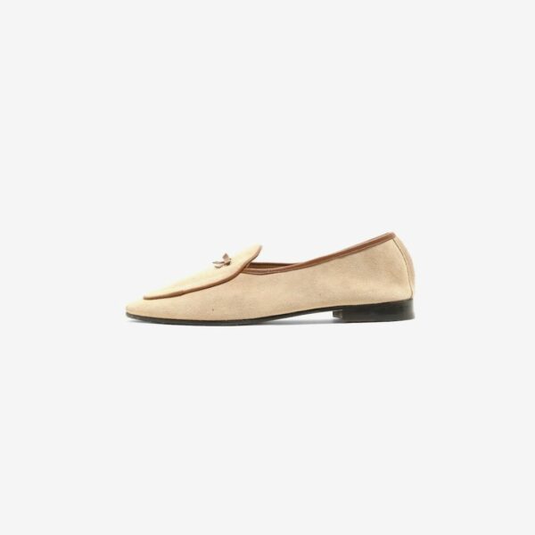 NEEDLES SUEDE SLIP-ON WITH BOW: BEIGE