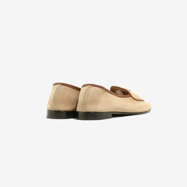 NEEDLES SUEDE SLIP-ON WITH BOW: BEIGE