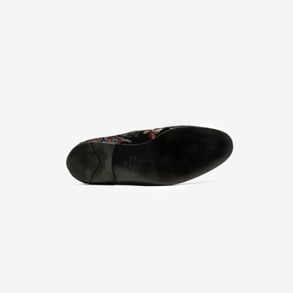 NEEDLES VELVET MULE - PAPILLON EMBROIDERY: BLACK