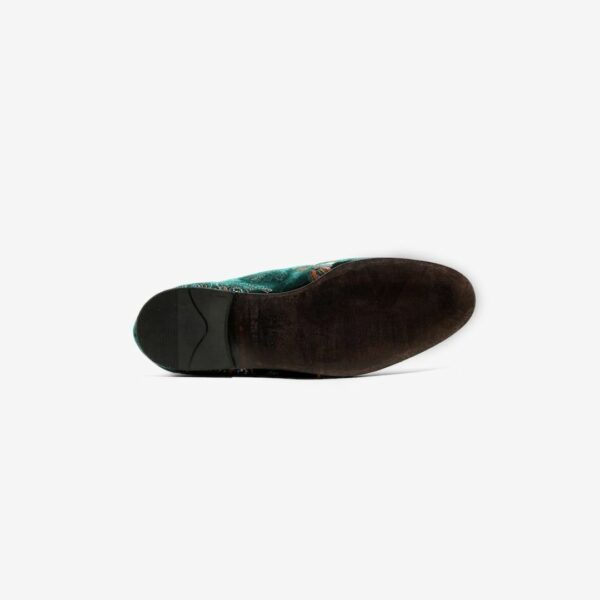 NEEDLES VELVET MULE - PAPILLON EMBROIDERY: GREEN