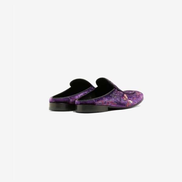 NEEDLES VELVET MULE - PAPILLON EMBROIDERY: PURPLE