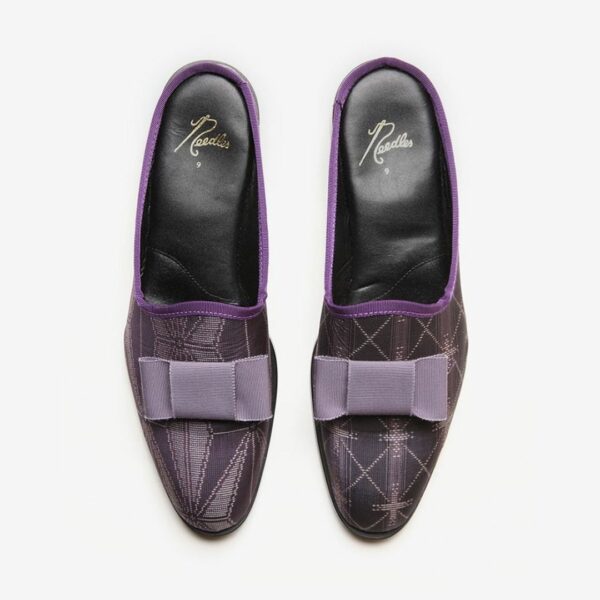 NEEDLES ASYMMETRIC RIBBON MULE - OSHIMA-TSUMUGI: PURPLE