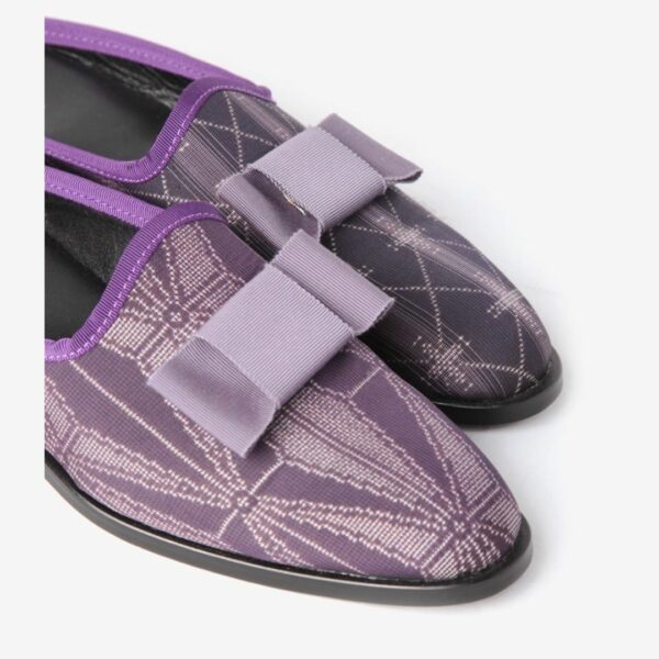 NEEDLES ASYMMETRIC RIBBON MULE - OSHIMA-TSUMUGI: PURPLE