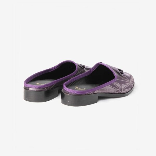 NEEDLES ASYMMETRIC RIBBON MULE - OSHIMA-TSUMUGI: PURPLE