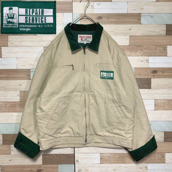 Titip-Jepang-Wrangler-work-blouson-drizzler-jacket-white-green-corduroy