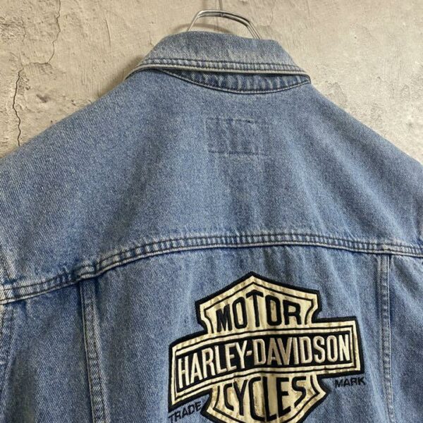 Harley Davidson Made in Canada Denim Vest Embroidery Used Clothing