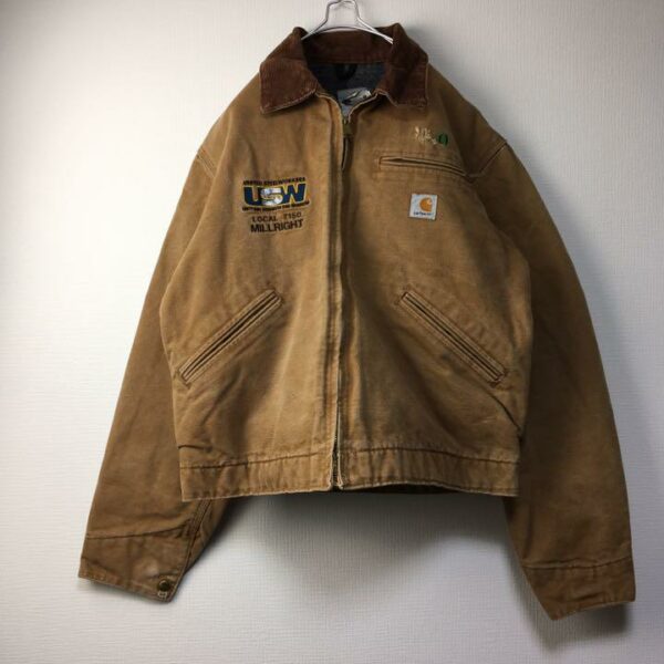 B104 [carhartt] Corporate embroidery Detroit duck jacket [Men's L] Brown