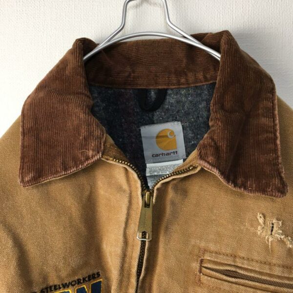 B104 [carhartt] Corporate embroidery Detroit duck jacket [Men's L] Brown