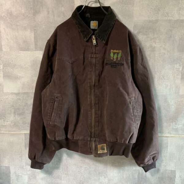 Carhartt Duck Jacket Corporate Embroidery Batting Quilted Brown