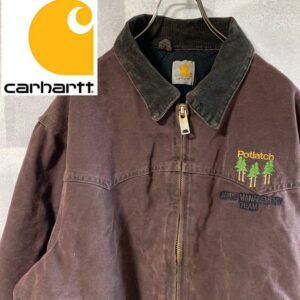 Carhartt Duck Jacket Corporate Embroidery Batting Quilted Brown
