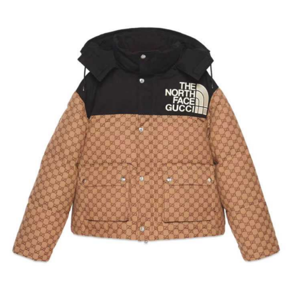 The North Face Gucci Short Padded Jacket "Beige Ebony"