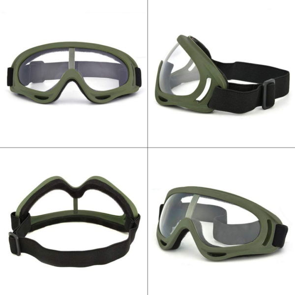 Outgeek Airsoft Steel Mesh Half Face Mask and Tactical Goggles Set