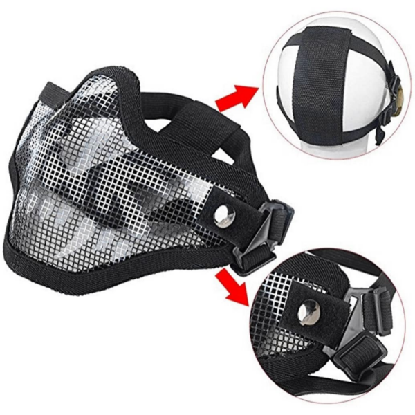 Outgeek Airsoft Steel Mesh Half Face Mask and Tactical Goggles Set