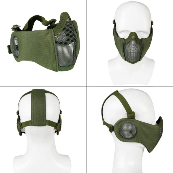 Outgeek Airsoft Steel Mesh Half Face Mask and Tactical Goggles Set