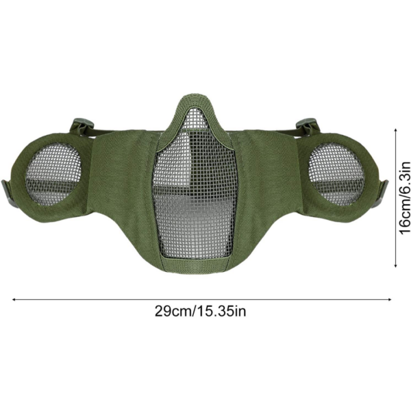 Outgeek Airsoft Steel Mesh Half Face Mask and Tactical Goggles Set