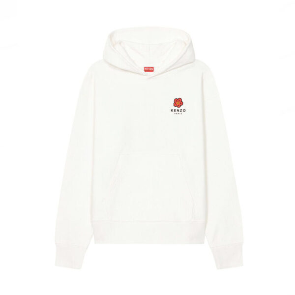 KENZO "BOKE FLOWER" OVERSIZE HOODIE MENS "Off White"