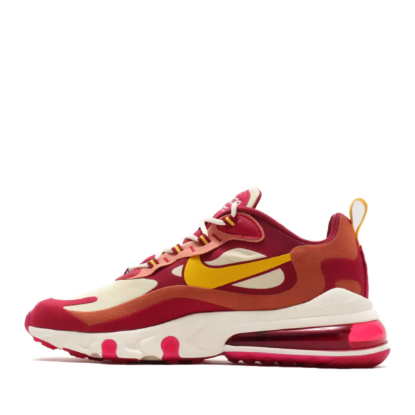 NIKE AIR MAX 270 REACT NOBLE RED/DARK SULFUR-TEAM GOLD 19HO-I