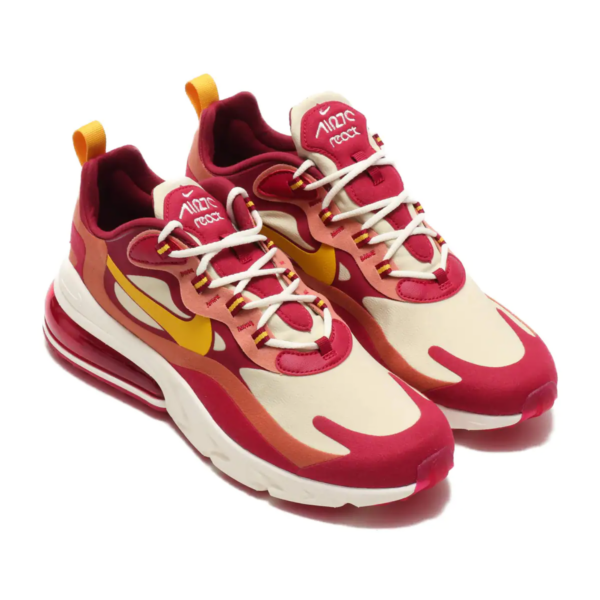 NIKE AIR MAX 270 REACT NOBLE RED/DARK SULFUR-TEAM GOLD 19HO-I