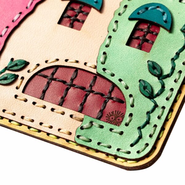 Ghibli Leather Card Case Wall Pattern