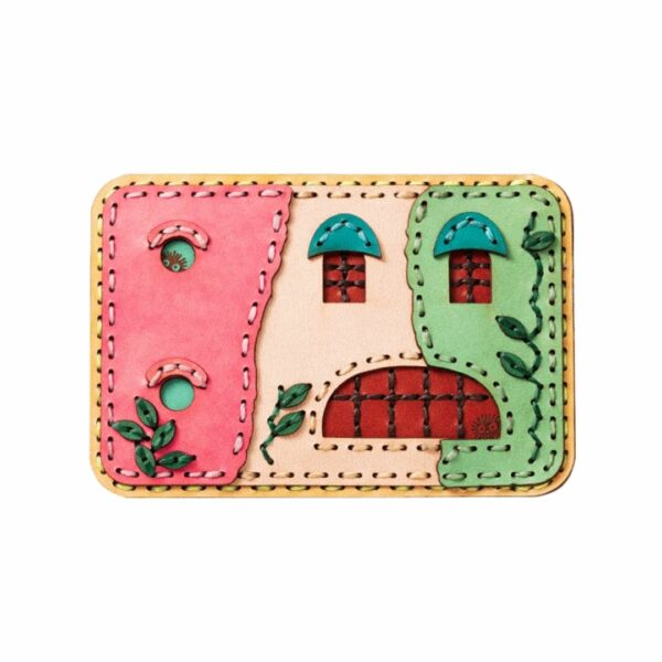 Ghibli Leather Card Case Wall Pattern