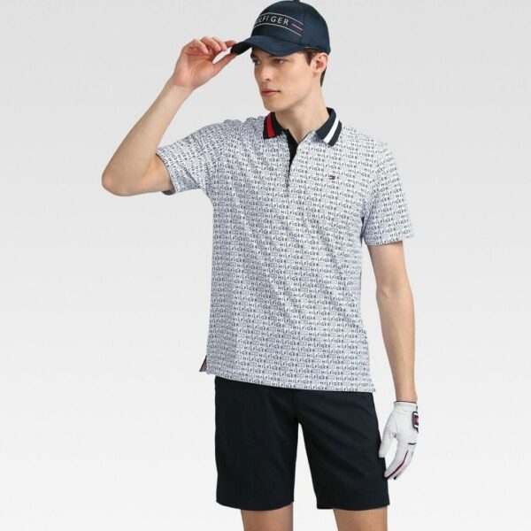 "TOMMY HILFIGER GOLF Logo print polo shirt white"