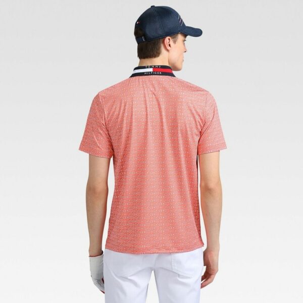 "TOMMY HILFIGER GOLF Logo print polo shirt peach"