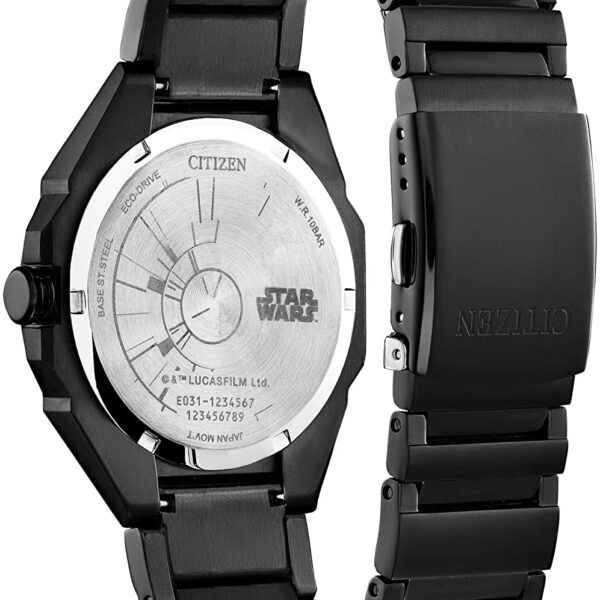 [Watch] Citizen Men's Wars Death Star Eco-Drive Watch with Stainless Steel Strap, Black, 22 (Model: BJ6539-50W)