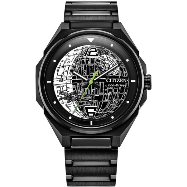 Titip-Jepang-Watch-Citizen-Mens-Wars-Death-Star-Eco-Drive-Watch-with-Stainless-Steel-Strap-Black-22-Model-BJ6539-50W
