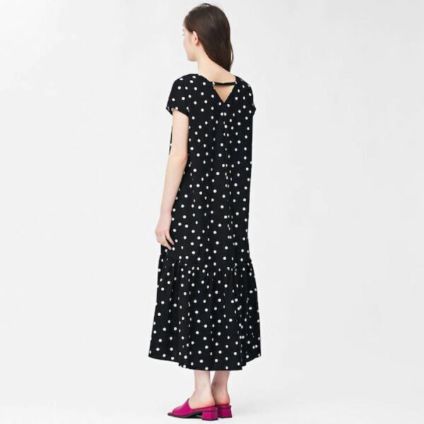 Dot V-neck dress (short sleeves) RS + E