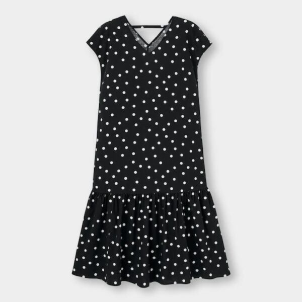 Dot V-neck dress (short sleeves) RS + E