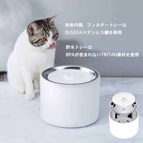 SNK-00005 TITIP JEPANG [Automatic Water Supply] For Cats and Dogs with Triple Filtration and LED - 1.35L