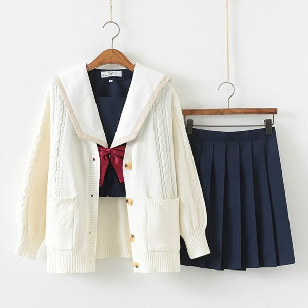 Sailor Uniform with Cardigan Cosplay (Navy) ANM