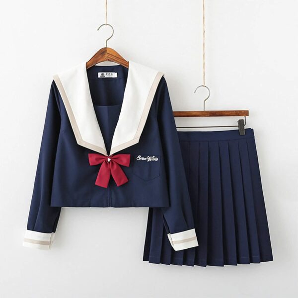 Sailor Uniform with Cardigan Cosplay (Navy) ANM