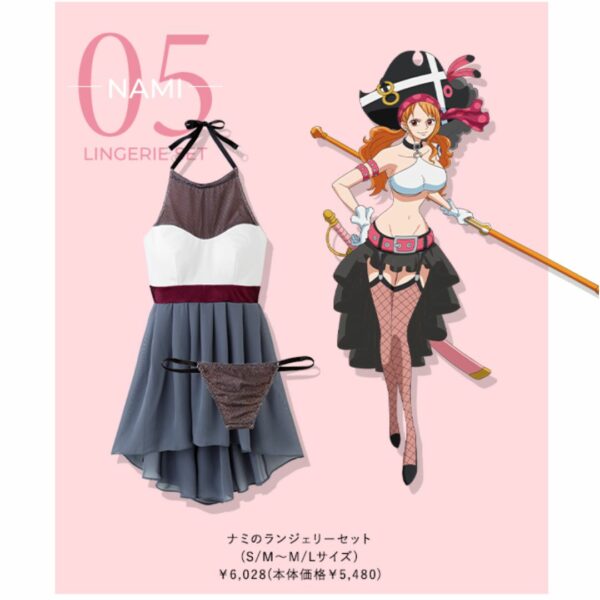 [Fashion] ONE PIECE RED x PEACH JOHN Collaboration - Nami Lingerie Set (Size S/M & M/L)