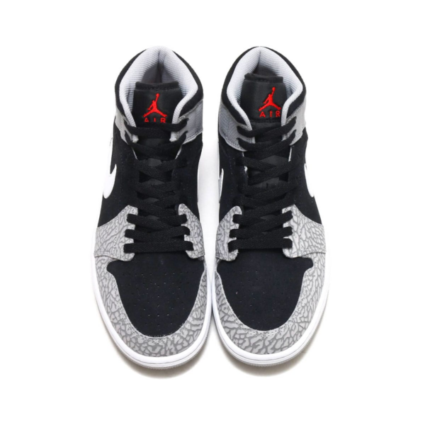 AIR JORDAN 1 MID SE BLACK/UNIVERSITY RED-WHITE-LT SMOKE GRAY