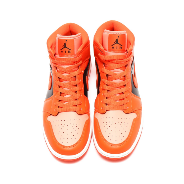 WMNS AIR JORDAN 1 MID SE CRIMSON BLISS/RUSH ORANGE-BLACK