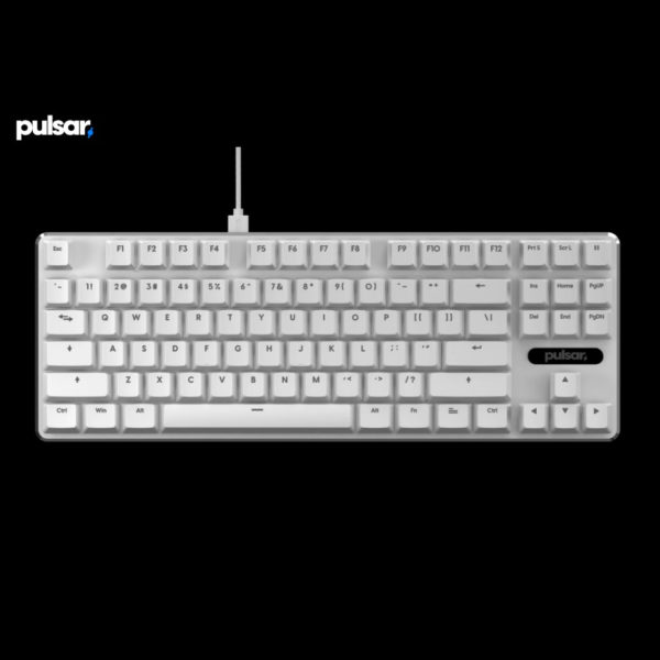 Pulsar Keyboard Custom [TKL, US/ANSI, WHITE, Gatheron Brown Tactile, BASIC WHITE,RAR HZ, Assembly by Pulsar]
