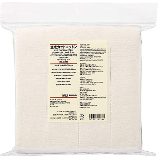 Muji Raw Cut Cotton 180 Sheets (60 x 50 mm)