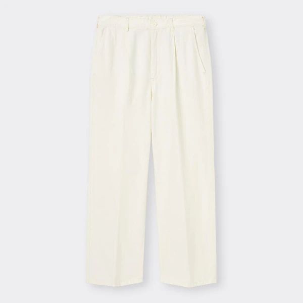 Denim baggy slacks + EC (Long length 77.0cm) Color Off White - TITIP JEPANG