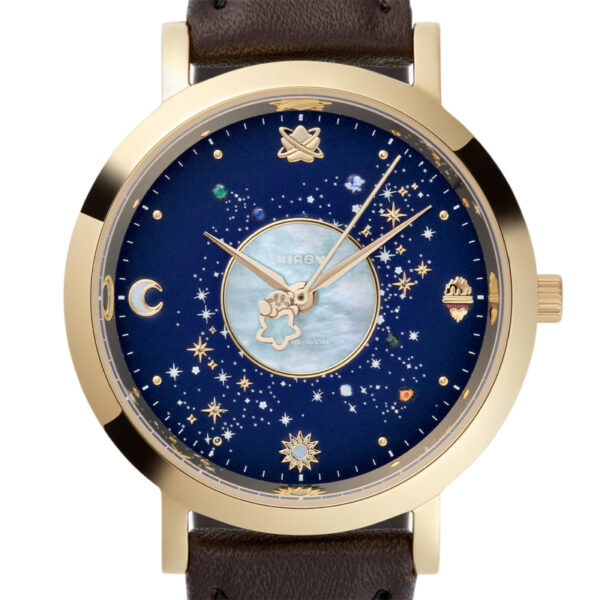 [Watch] Kirby of the Stars Watch - Gold x Belt Color Brown