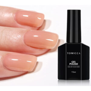 TOMICCA Sheer Color Gel Nails, Solid Color, Light Nude, 0.5 fl oz (15 ml) Polished Type