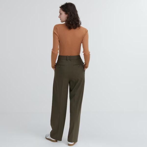 Tuck wide pants (one tuck, long length 76cm) - 30 NATURAL