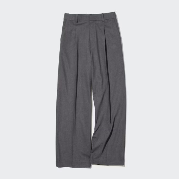 Tuck wide pants (one tuck, long length 76cm) - 30 NATURAL