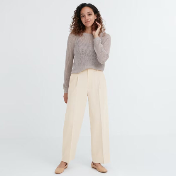 Tuck wide pants (one tuck, standard length 69-71 cm) - 30 NATURAL