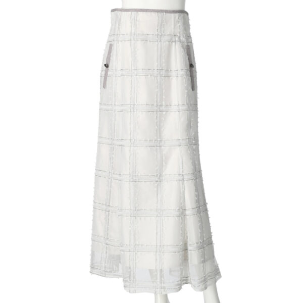 Lame Sheer Check Mermaid Skirt