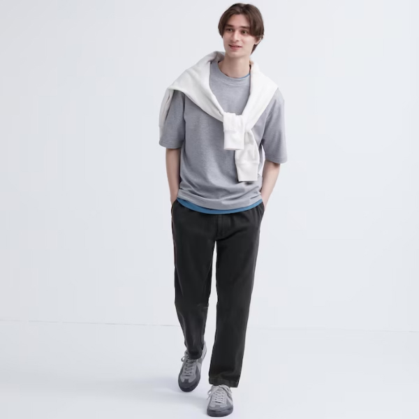 Cotton relaxed ankle pants Gray - TITIP JEPANG