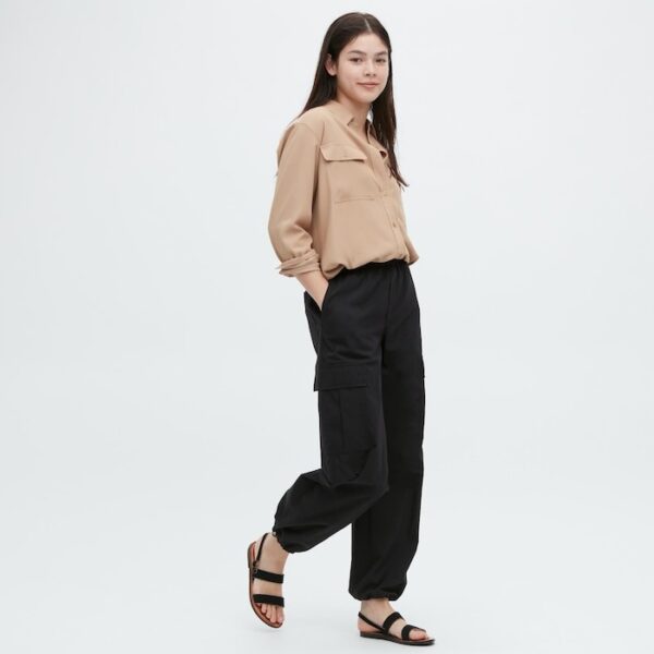 Easy Cargo Pants Black (Long Length 74-76cm)