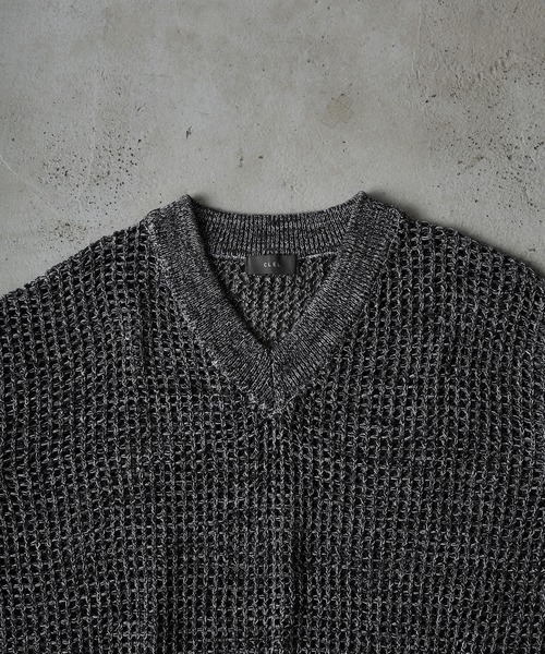 ベスト 「CLEL」Watermark Knitting Loose Mesh Vest 透かし編み