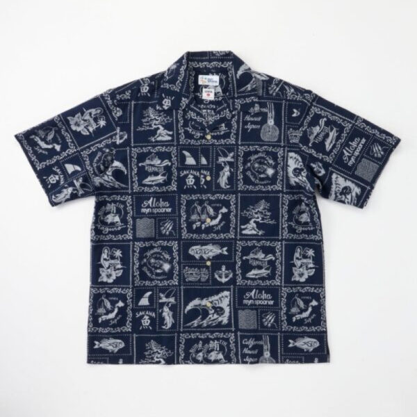 Kemeja Kerah EDWIN×Reyn Spooner Navy